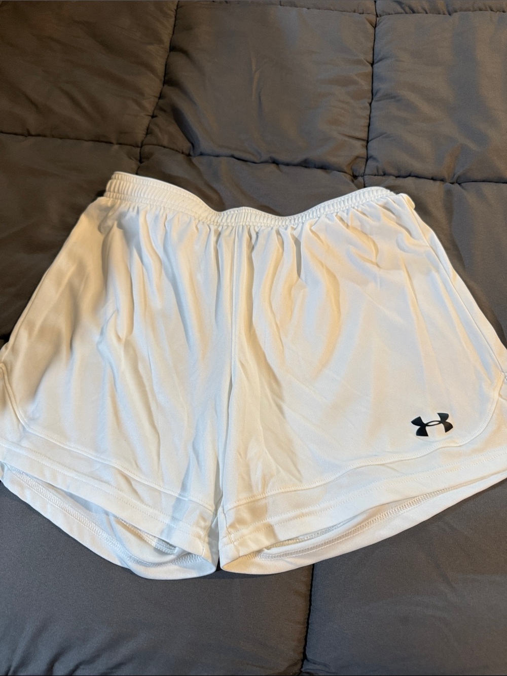 Under Armour White Women's Athletic Shorts with Logo